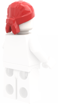 Preview: LEGO Kopftuch rot für Minifiguren Rückansicht