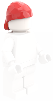 Preview: LEGO Kopftuch rot mit gebundenem Knoten Seitenansicht