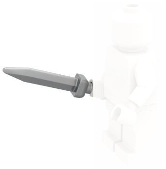 Preview: LEGO Kurzschwert silber in Minifiguren-Hand