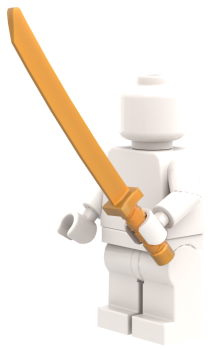 Preview: LEGO Langschwert Pearl Gold in Minifiguren-Hand