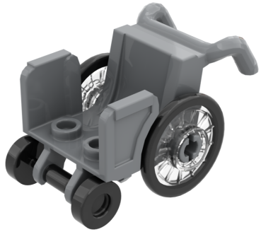 Preview: LEGO Minifigur Rollstuhl Seitenansicht