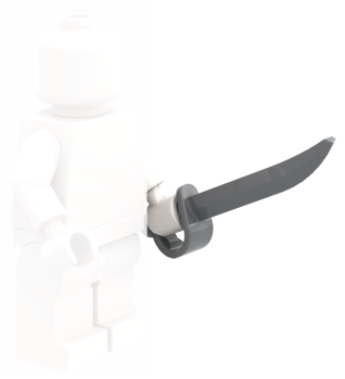 Preview: LEGO Säbel dunkelgrau in Minifigur Hand