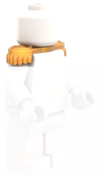 Preview: Lego Schulterstück Pearl Gold an Minifigur