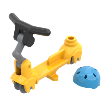 LEGO Roller mit Helm Vorderseite