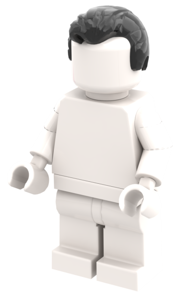 LEGO Kurzhaar Frisur schwarz auf Minifigur