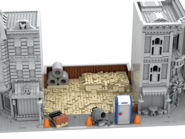 Baustelle mit oder ohne Raupenbagger (Modular Building)