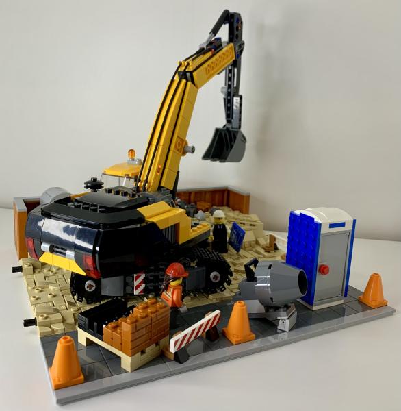 Baustelle mit oder ohne Raupenbagger (Modular Building)