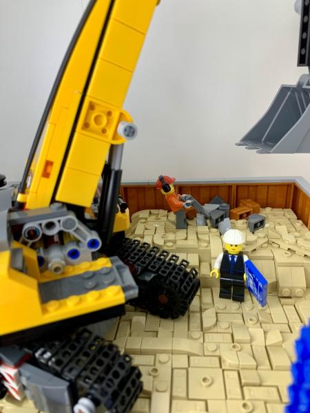 Baustelle mit oder ohne Raupenbagger (Modular Building)