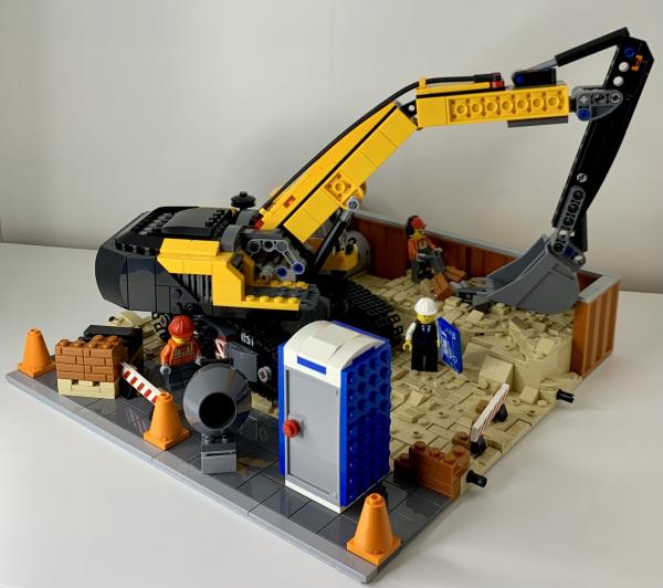 Baustelle mit oder ohne Raupenbagger (Modular Building)