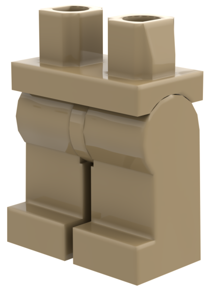LEGO® Beine / Hose in Dark Tan für Minifiguren Schrägansicht