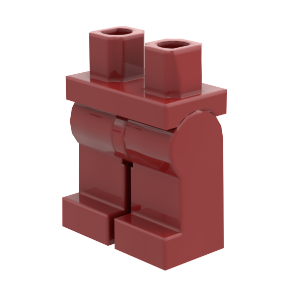 LEGO® Beine / Hose in Dunkelrot / Dark Red für Minifiguren Schrägansicht