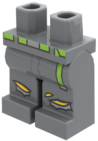 LEGO® Minifiguren Beine in Dark Bluish Gray mit grünem Gürtel und Used-Look ISO