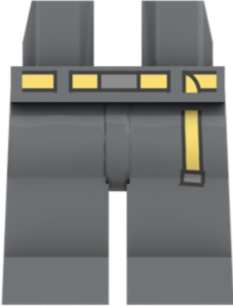 LEGO® Minifiguren Beine in Dark Bluish Gray mit hellgelbem Gürtel
