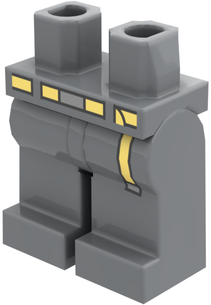 LEGO® Minifiguren Beine in Dark Bluish Gray mit hellgelbem Gürtel ISO