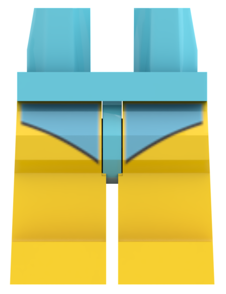 LEGO® Beine mit hellblauem Badeanzug Vorderseite