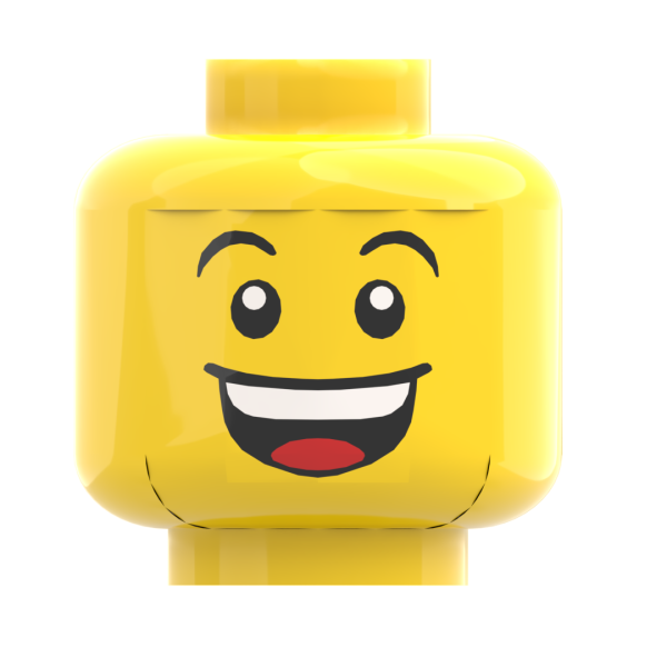 LEGO® Kopf Doppelgesicht mit fröhlich lachendem Gesicht