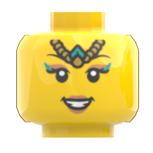 LEGO® Kopf Doppelgesicht freundlich lächelnd mit Make-up