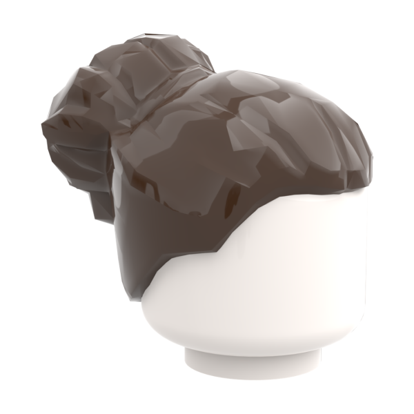 LEGO® Haarteil mit Dutt in Dark Brown Seitenansicht