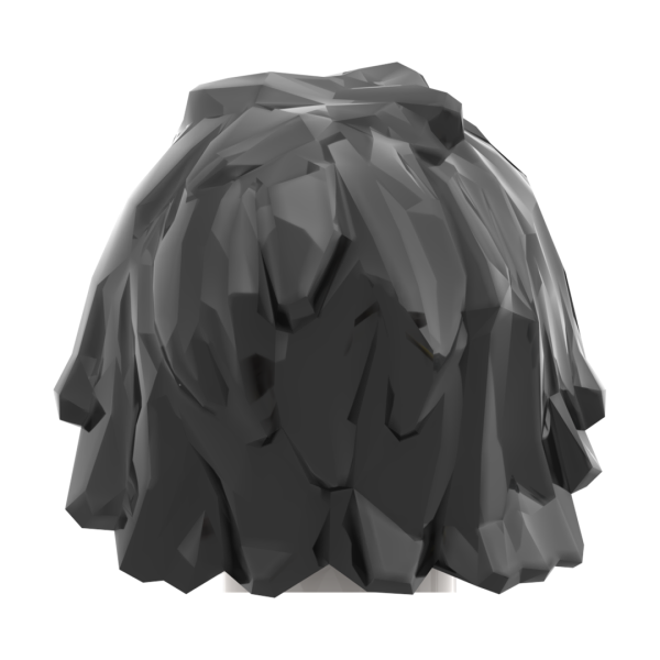 LEGO® Haare in Schwarz mit langer zerzauster Frisur Rückansicht