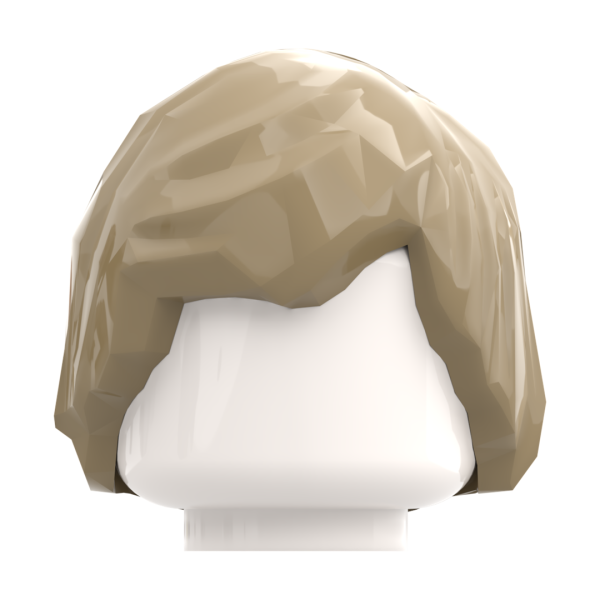 LEGO® Langhaar-Frisur mit seitlichem Pony in Tan Vorderseite