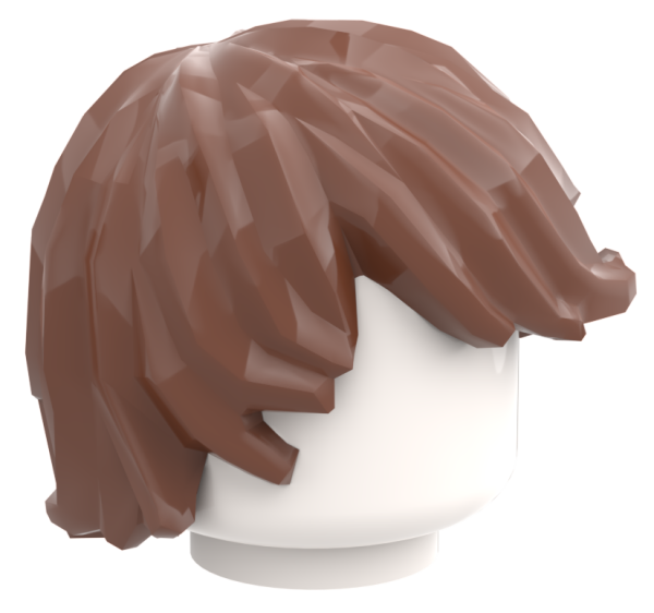 LEGO® Kurzhaar-Frisur in Reddish Brown mit seitlichem Pony Seitenansicht