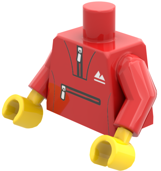 LEGO® Minifiguren Torso mit rotem Trainingsanzug ISO