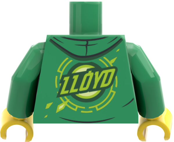 LEGO® Minifiguren Torso mit grünem Hoodie und Ninja-Motiv hinten