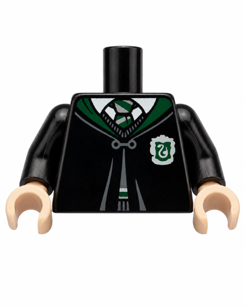 LEGO® Oberkörper schwarze Robe mit grünem Wappen Vorderseite
