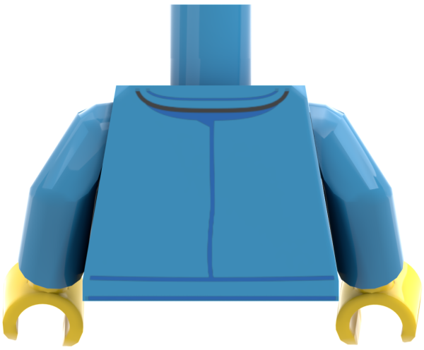LEGO® Minifiguren Torso mit blauer Space-Jacke, Reißverschluss und Weltraum-Abzeichen hinten