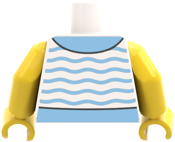 LEGO® Minifiguren Torso mit gestreiftem Shirt und Erdbeermuster hinten