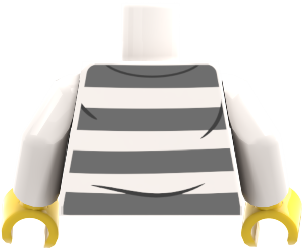 LEGO® Minifiguren Torso mit weiß-grau gestreiftem Pullover hinten