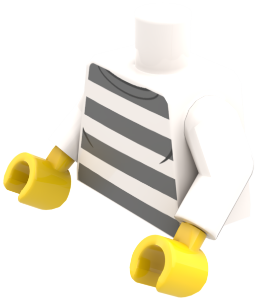 LEGO® Minifiguren Torso mit weiß-grau gestreiftem Pullover ISO