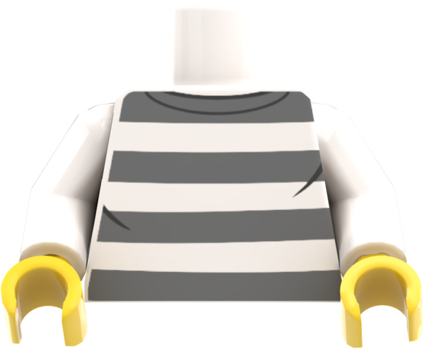 LEGO® Minifiguren Torso mit weiß-grau gestreiftem Pullover vorn