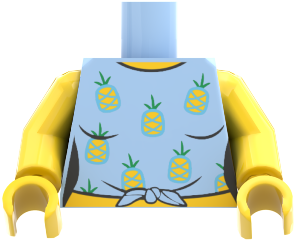 LEGO® Minifiguren Torso mit gestreiftem Shirt und Erdbeermuster vorn