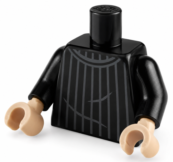 LEGO® Oberkörper gestreifter schwarzer Pullover ISO