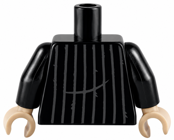 LEGO® Oberkörper gestreifter schwarzer Pullover hinten
