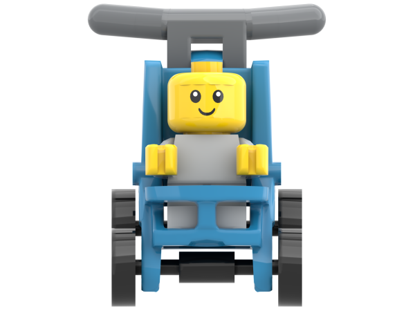 LEGO City Baby im blauen Kinderwagen Minifigur Familien Szene