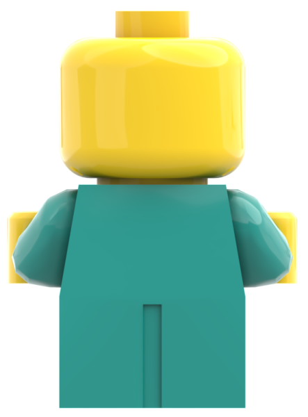 LEGO Baby Minifigur grün Rückseite