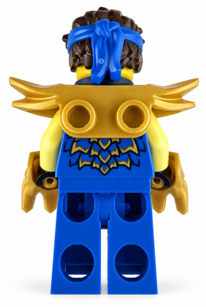 LEGO® NINJAGO Jay Rückseite mit goldener Schulterrüstung und Drachen-Design