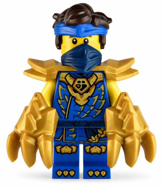 LEGO® NINJAGO Jay mit blauer Ninja-Tunika, Schulterrüstung und goldenen Drachenkrallen