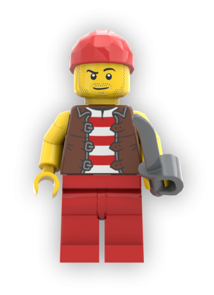 LEGO Pirat seitlich – Seeräuber Figur für Piraten Szenen