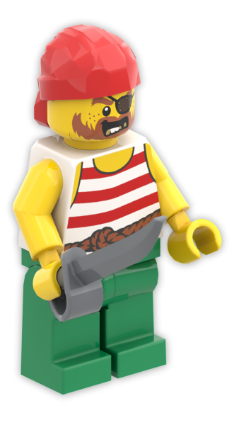 LEGO Pirat seitlich mit Säbel – Abenteuer Minifigur