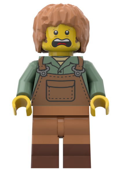 LEGO® Lady bdp352 mit fröhlichem Gesicht und violetter Korsettschnürung