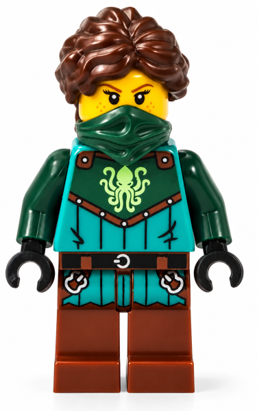 LEGO® Piratin Kraken Bandit bdp351 – Vorderansicht mit Kraken-Symbol
