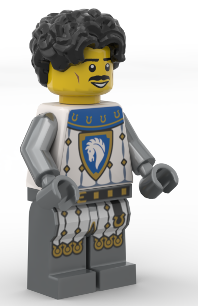 LEGO® Horse Knight bdp356 – Schrägansicht mit silbergrauer Ritterrüstung