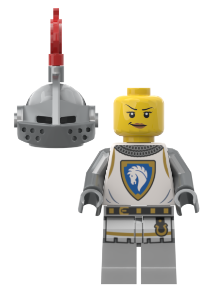 LEGO® Pferderitter cas590 mit abgenommenem Ritterhelm und Gesicht