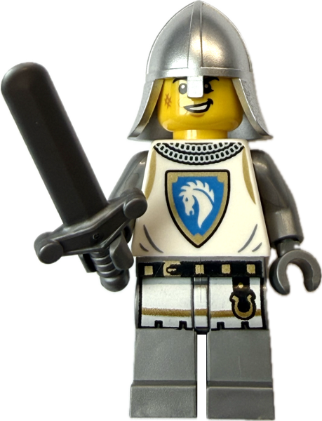LEGO Ritter Minifigur mit Schwert Vorderseite