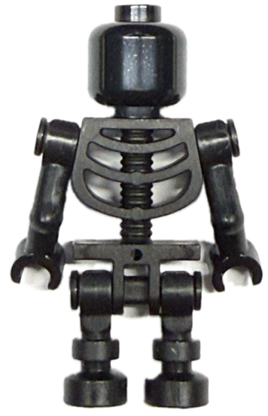 LEGO Minifigur schwarzes Skelett mit Knochenstruktur Rückansicht
