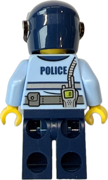 LEGO Polizei Minifigur mit POLICE Aufdruck Rückansicht