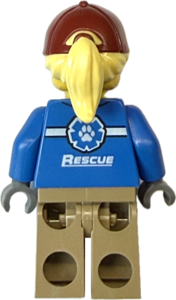 LEGO Tierretter Minifigur mit Rescue-Aufdruck Rückansicht